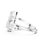 14K Rose Gold Tri-Shape Diamond Halo Engagement Bypass Ring