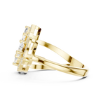 14K Rose Gold Tri-Shape Diamond Halo Engagement Bypass Ring