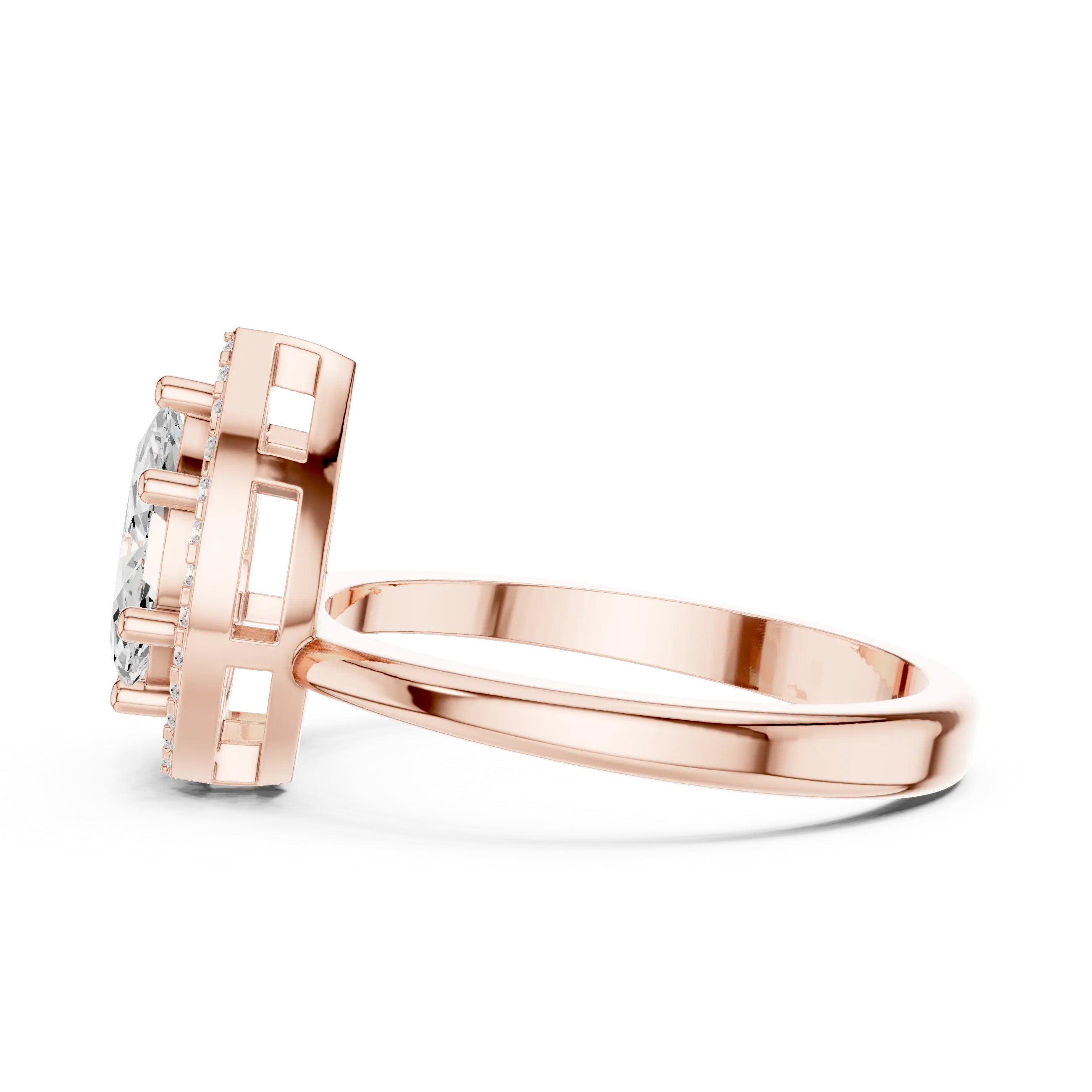 18K Yellow Gold Marquise and Pear-Cut Diamond Engagement Ring