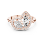 18K Yellow Gold Marquise and Pear-Cut Diamond Engagement Ring