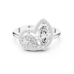 18K Yellow Gold Marquise and Pear-Cut Diamond Engagement Ring