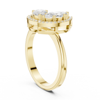 18K Yellow Gold Marquise and Pear-Cut Diamond Engagement Ring