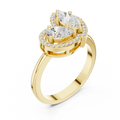 18K Yellow Gold Marquise and Pear-Cut Diamond Engagement Ring