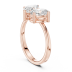 14K White Gold Marquise & Oval Two-Stone Diamond Engagement Ring