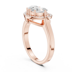 10K White Gold Two-Stone Halo Toi et Moi Diamond Engagement Ring