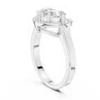 10K White Gold Two-Stone Halo Toi et Moi Diamond Engagement Ring