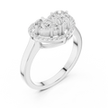 10K White Gold Two-Stone Halo Toi et Moi Diamond Engagement Ring