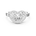 10K White Gold Two-Stone Halo Toi et Moi Diamond Engagement Ring