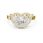 10K White Gold Two-Stone Halo Toi et Moi Diamond Engagement Ring