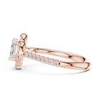 10K Rose Gold Cushion-Cut Floral Halo Diamond Engagement Ring