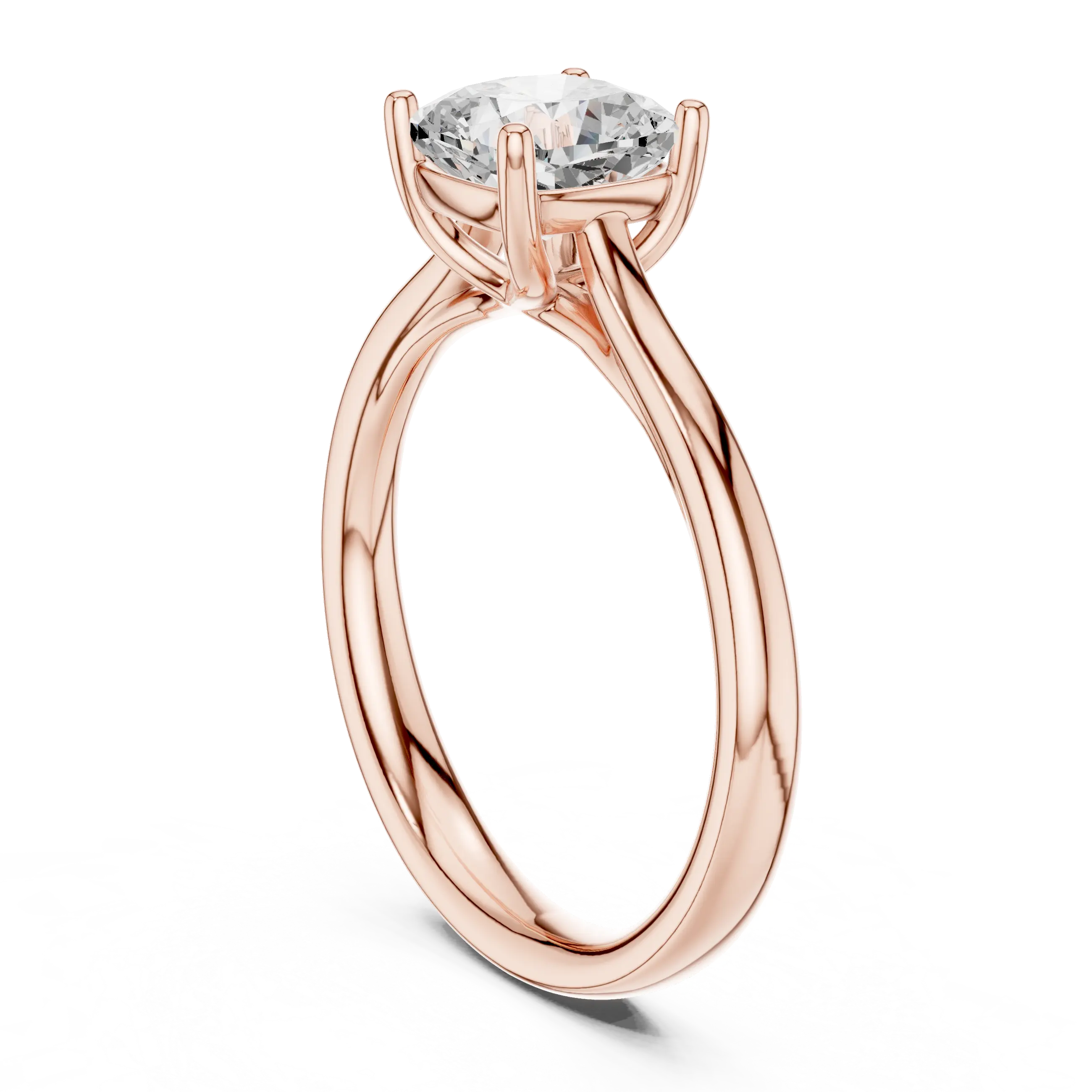 14K White Gold Cushion-Cut Solitaire Diamond Engagement Ring