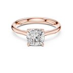 14K White Gold Cushion-Cut Solitaire Diamond Engagement Ring