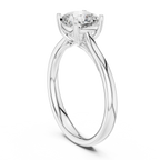 14K White Gold Cushion-Cut Solitaire Diamond Engagement Ring