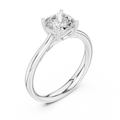 14K White Gold Cushion-Cut Solitaire Diamond Engagement Ring
