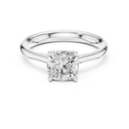 14K White Gold Cushion-Cut Solitaire Diamond Engagement Ring