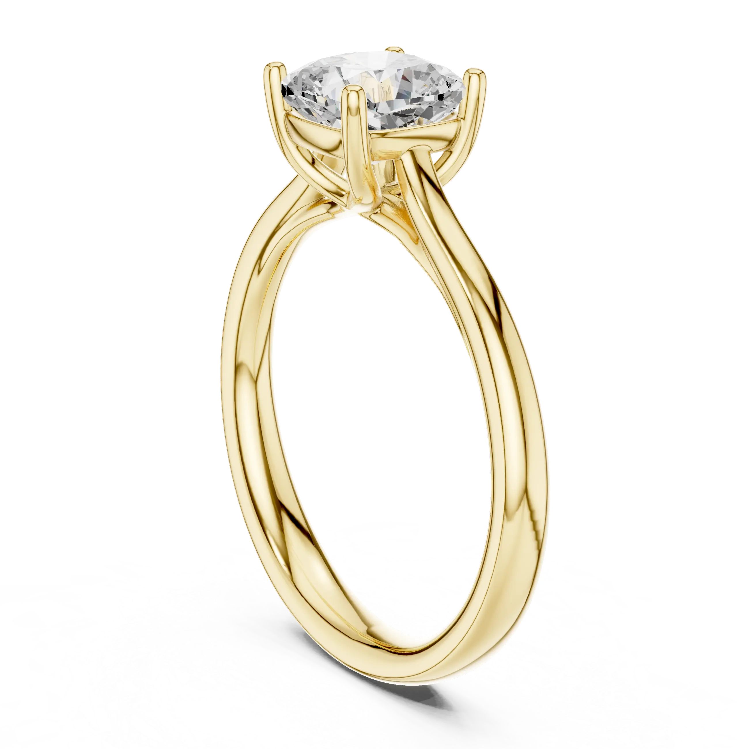 14K White Gold Cushion-Cut Solitaire Diamond Engagement Ring