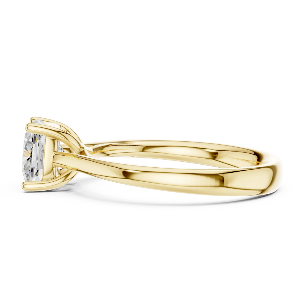 14K White Gold Cushion-Cut Solitaire Diamond Engagement Ring