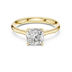 14K White Gold Cushion-Cut Solitaire Diamond Engagement Ring