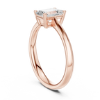 18K Yellow Gold Emerald-Cut Minimalist Solitaire Diamond Engagement Ring