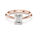 18K Yellow Gold Emerald-Cut Minimalist Solitaire Diamond Engagement Ring