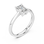 18K Yellow Gold Emerald-Cut Minimalist Solitaire Diamond Engagement Ring
