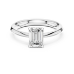 18K Yellow Gold Emerald-Cut Minimalist Solitaire Diamond Engagement Ring