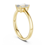 18K Yellow Gold Emerald-Cut Minimalist Solitaire Diamond Engagement Ring