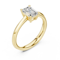 18K Yellow Gold Emerald-Cut Minimalist Solitaire Diamond Engagement Ring