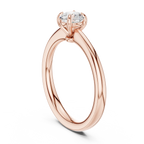 14K Rose Gold Round Brilliant Tulip Solitaire Diamond Engagement Ring