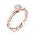 14K Rose Gold Round Brilliant Tulip Solitaire Diamond Engagement Ring