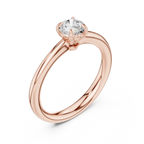 14K Rose Gold Round Brilliant Tulip Solitaire Diamond Engagement Ring