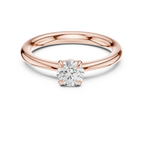 14K Rose Gold Round Brilliant Tulip Solitaire Diamond Engagement Ring