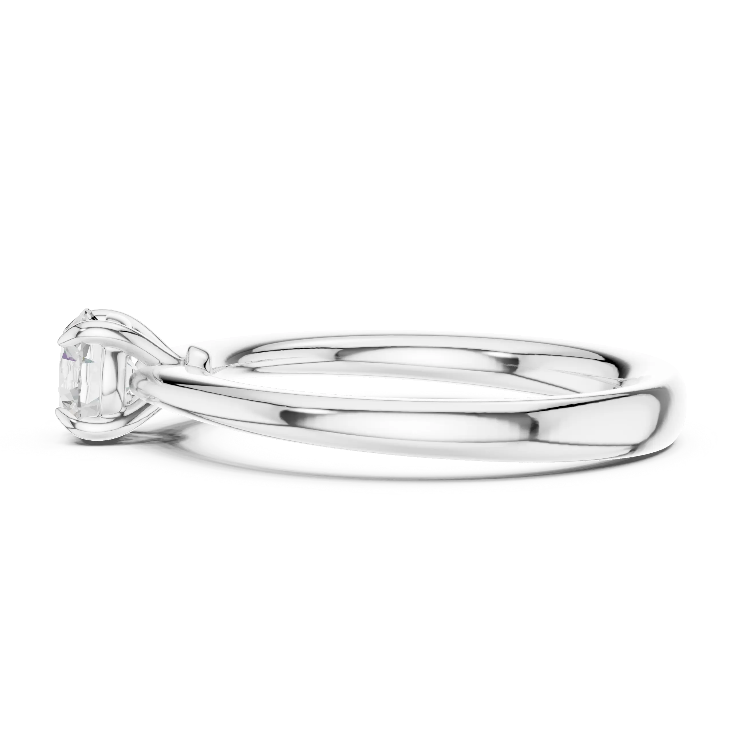 14K Rose Gold Round Brilliant Tulip Solitaire Diamond Engagement Ring