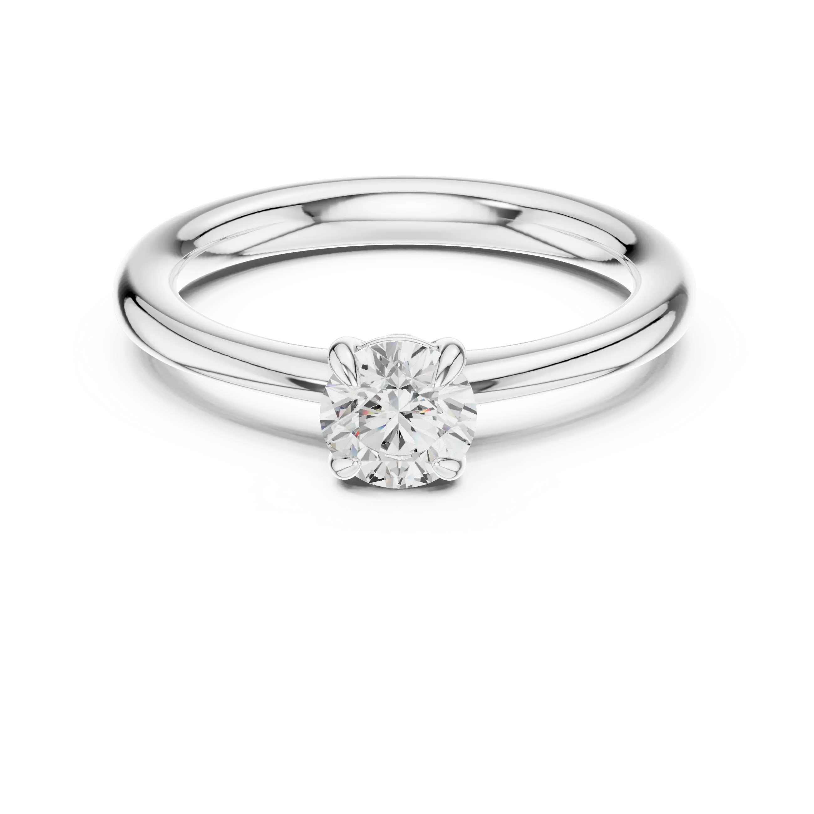 14K Rose Gold Round Brilliant Tulip Solitaire Diamond Engagement Ring