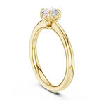 14K Rose Gold Round Brilliant Tulip Solitaire Diamond Engagement Ring