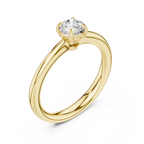 14K Rose Gold Round Brilliant Tulip Solitaire Diamond Engagement Ring