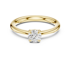 14K Rose Gold Round Brilliant Tulip Solitaire Diamond Engagement Ring