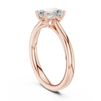 10K White Gold Emerald-Cut Handcrafted Moissanite Diamond Engagement Ring