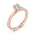 10K White Gold Emerald-Cut Handcrafted Moissanite Diamond Engagement Ring