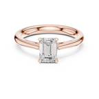 10K White Gold Emerald-Cut Handcrafted Moissanite Diamond Engagement Ring