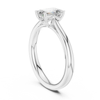 10K White Gold Emerald-Cut Handcrafted Moissanite Diamond Engagement Ring