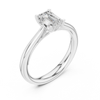 10K White Gold Emerald-Cut Handcrafted Moissanite Diamond Engagement Ring