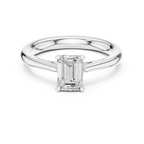 10K White Gold Emerald-Cut Handcrafted Moissanite Diamond Engagement Ring
