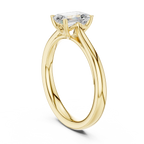 10K White Gold Emerald-Cut Handcrafted Moissanite Diamond Engagement Ring