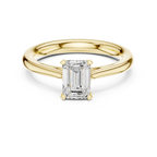 10K White Gold Emerald-Cut Handcrafted Moissanite Diamond Engagement Ring