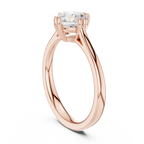 14K Yellow Gold Round Brilliant Elegant Six-Prong Diamond Engagement Ring