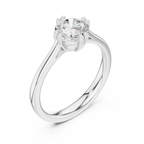 14K Yellow Gold Round Brilliant Elegant Six-Prong Diamond Engagement Ring