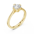 14K Yellow Gold Round Brilliant Elegant Six-Prong Diamond Engagement Ring