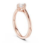 18K Rose Gold Round Brilliant Elegant Six-Prong Tulip Diamond Engagement Ring