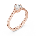 18K Rose Gold Round Brilliant Elegant Six-Prong Tulip Diamond Engagement Ring